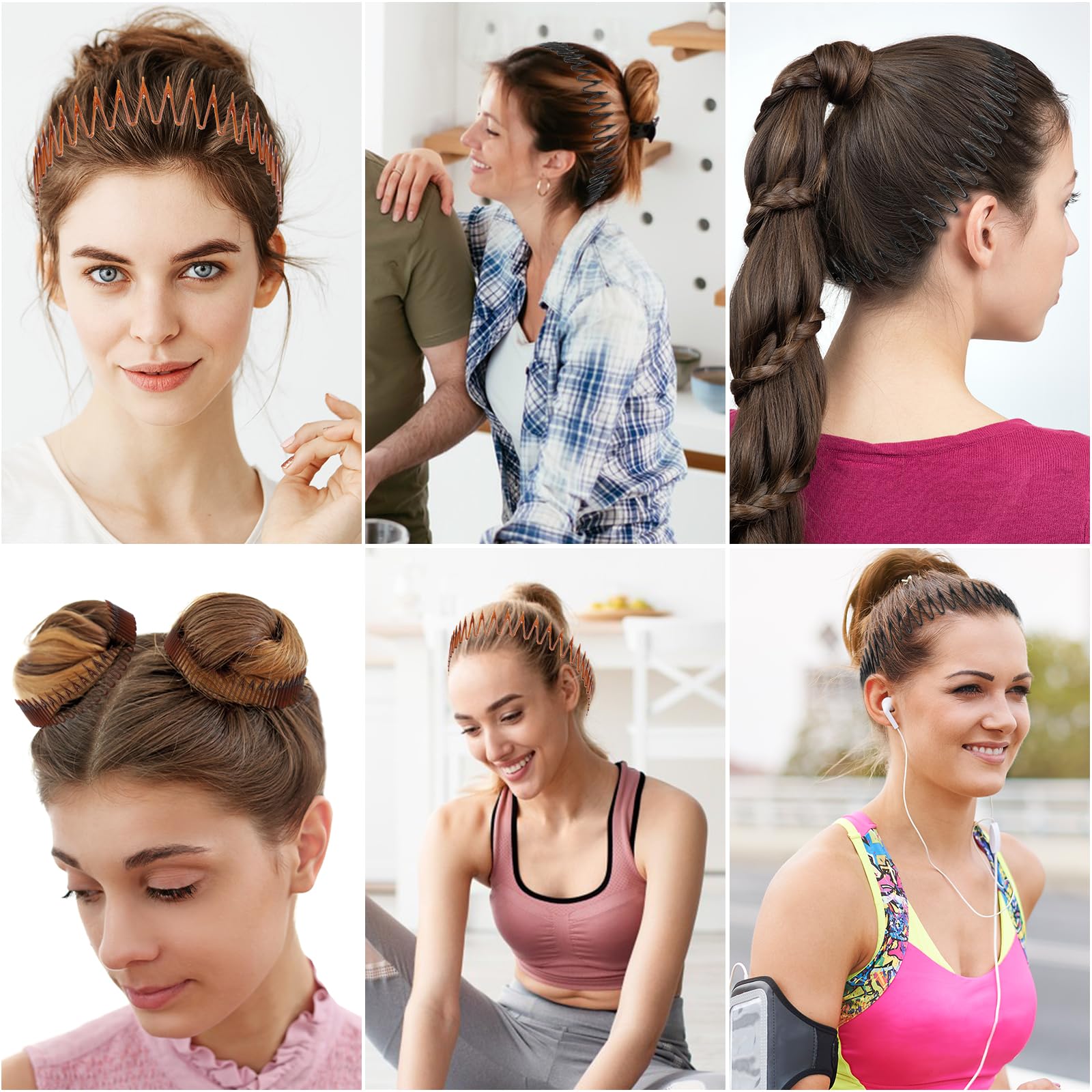 Sibba headband with interlocking clip pairs with sunglasses for quick styling.