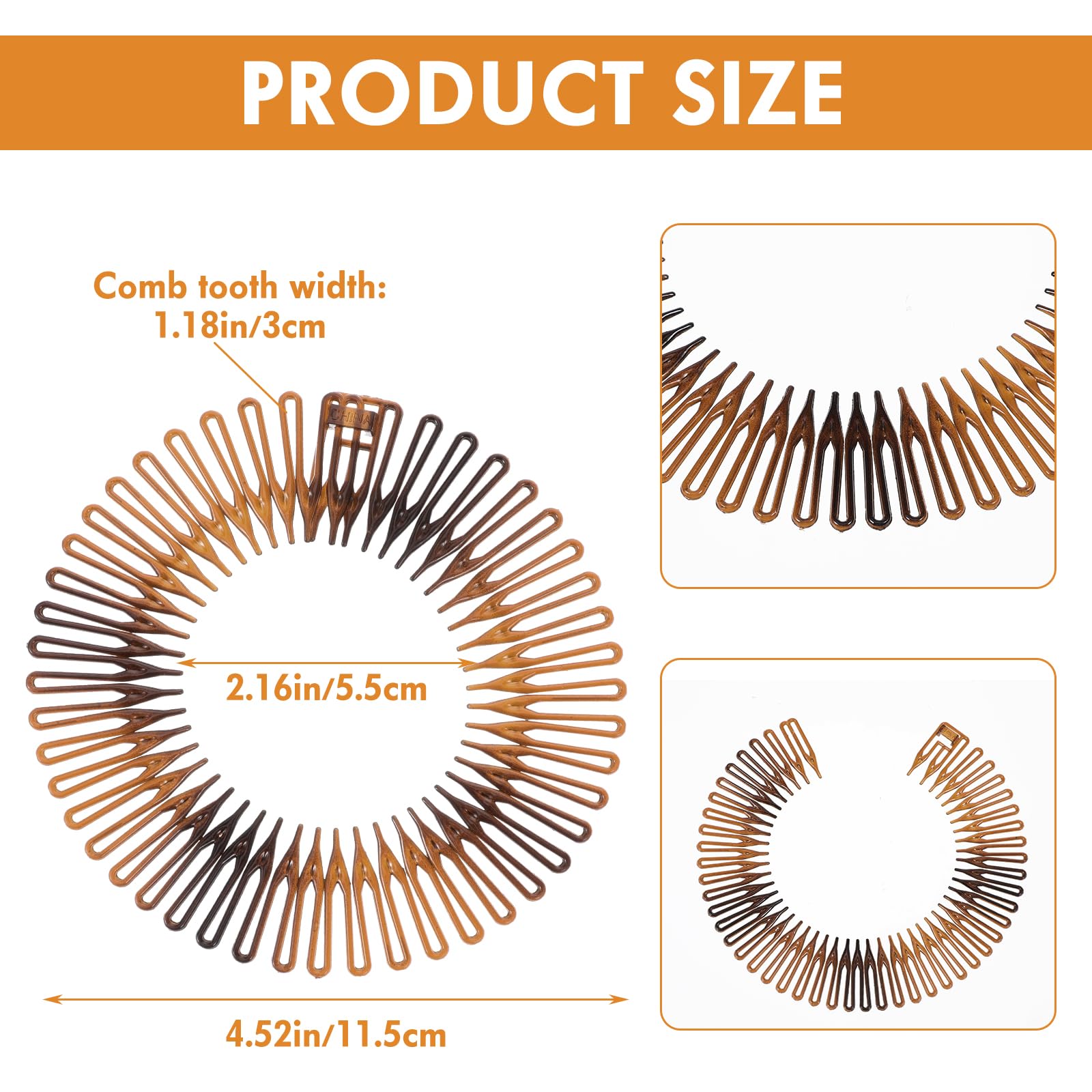 Sibba headband zig zag teeth in black provide comfortable, reliable grip.