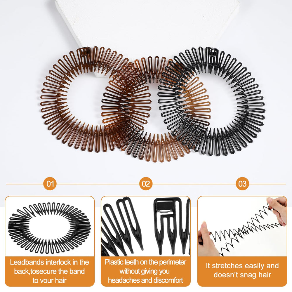 Sibba headband zig zag teeth in coffee color adds versatile styling and grip.