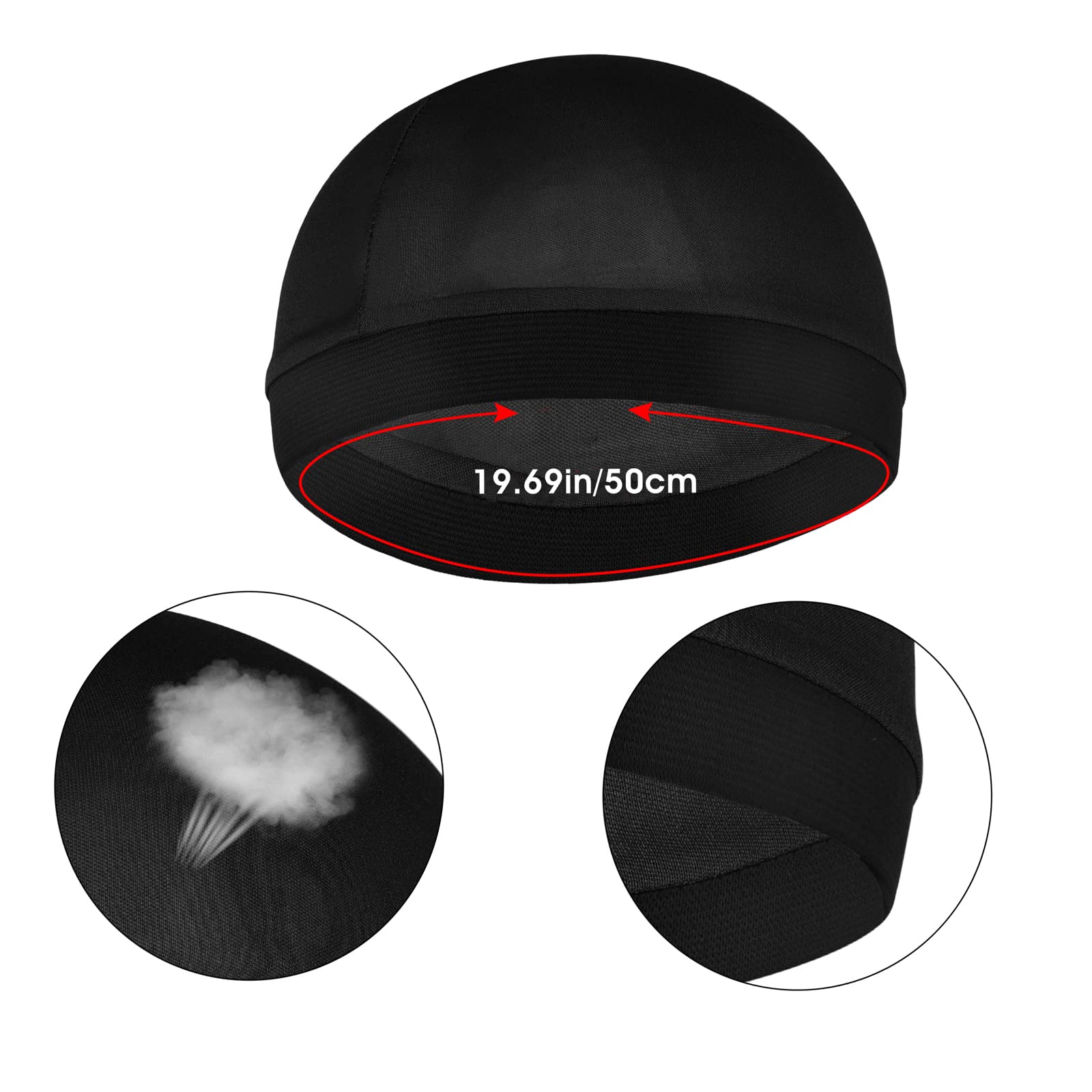 Sibba outside-seamed wave cap closeup highlighting smooth fabric.