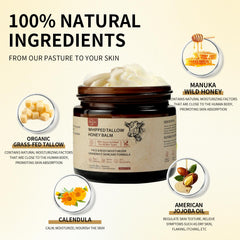 SIBITBIT beef tallow honey balm texture close-up reveals whipped cream like smoothness