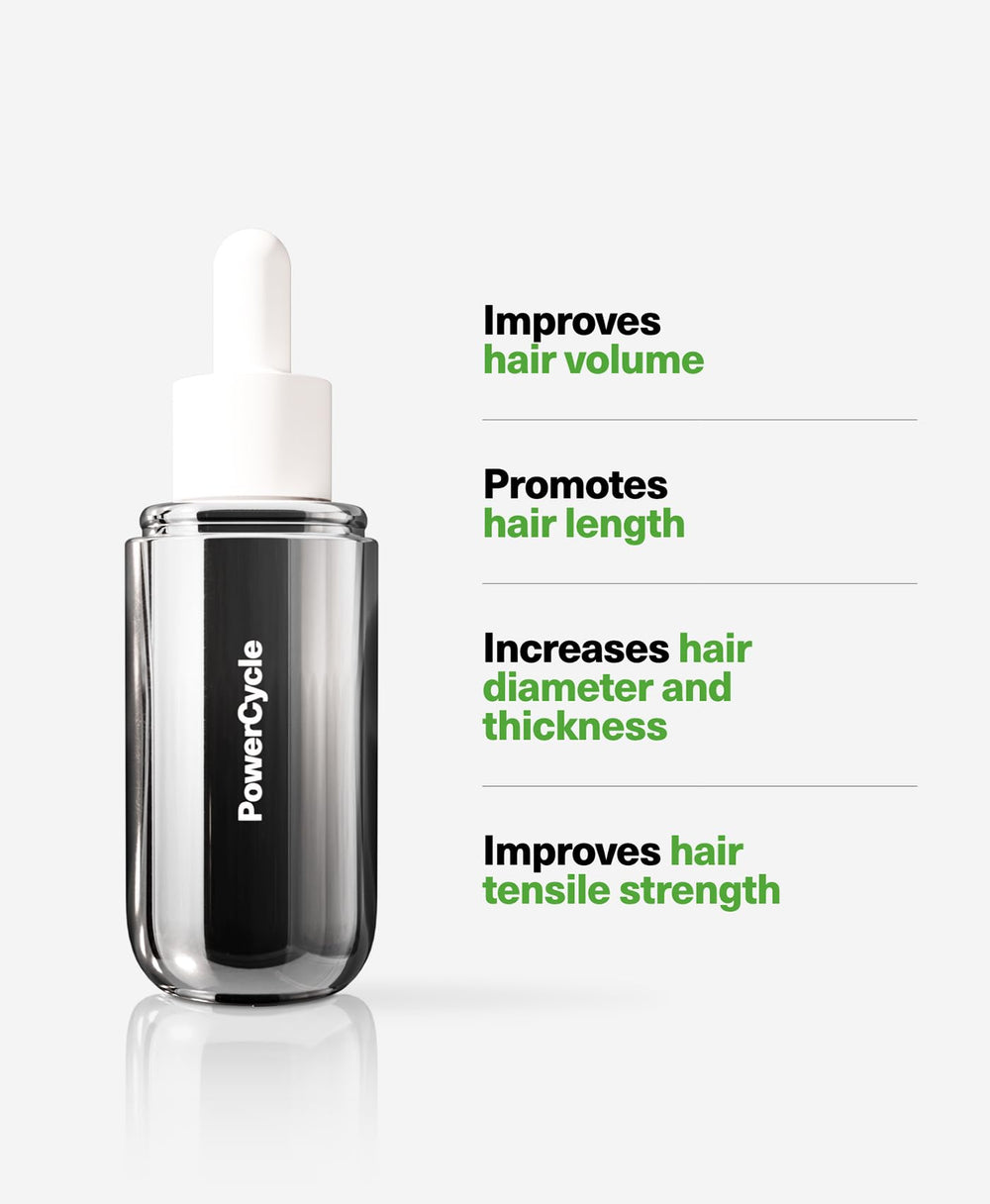 SickScience PowerCycle exosome serum dropper applying to scalp for easy use