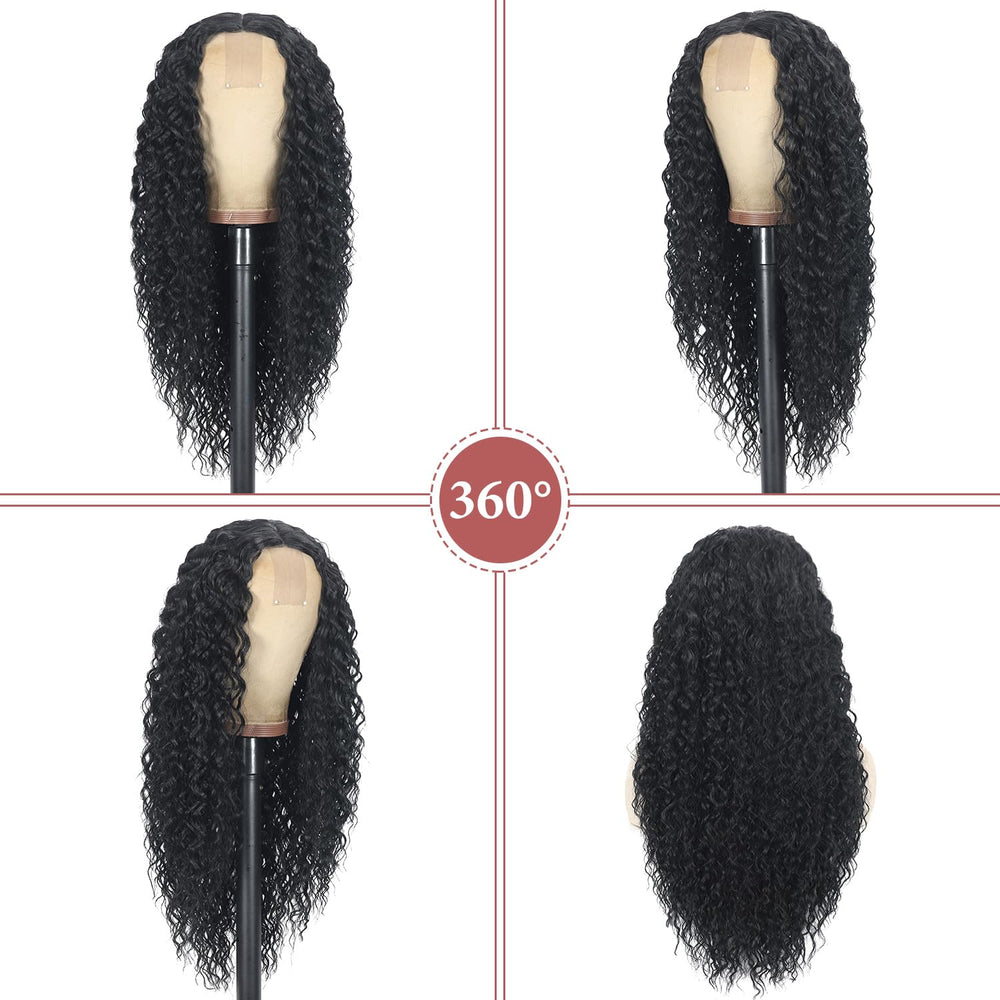 Siddiuop Curly Wig close-up curl detail highlights definition and natural shine.