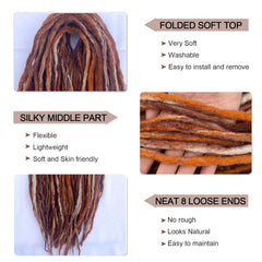 Siddiuop double-ended wool dreadlocks close-up showing soft, comfortable texture.