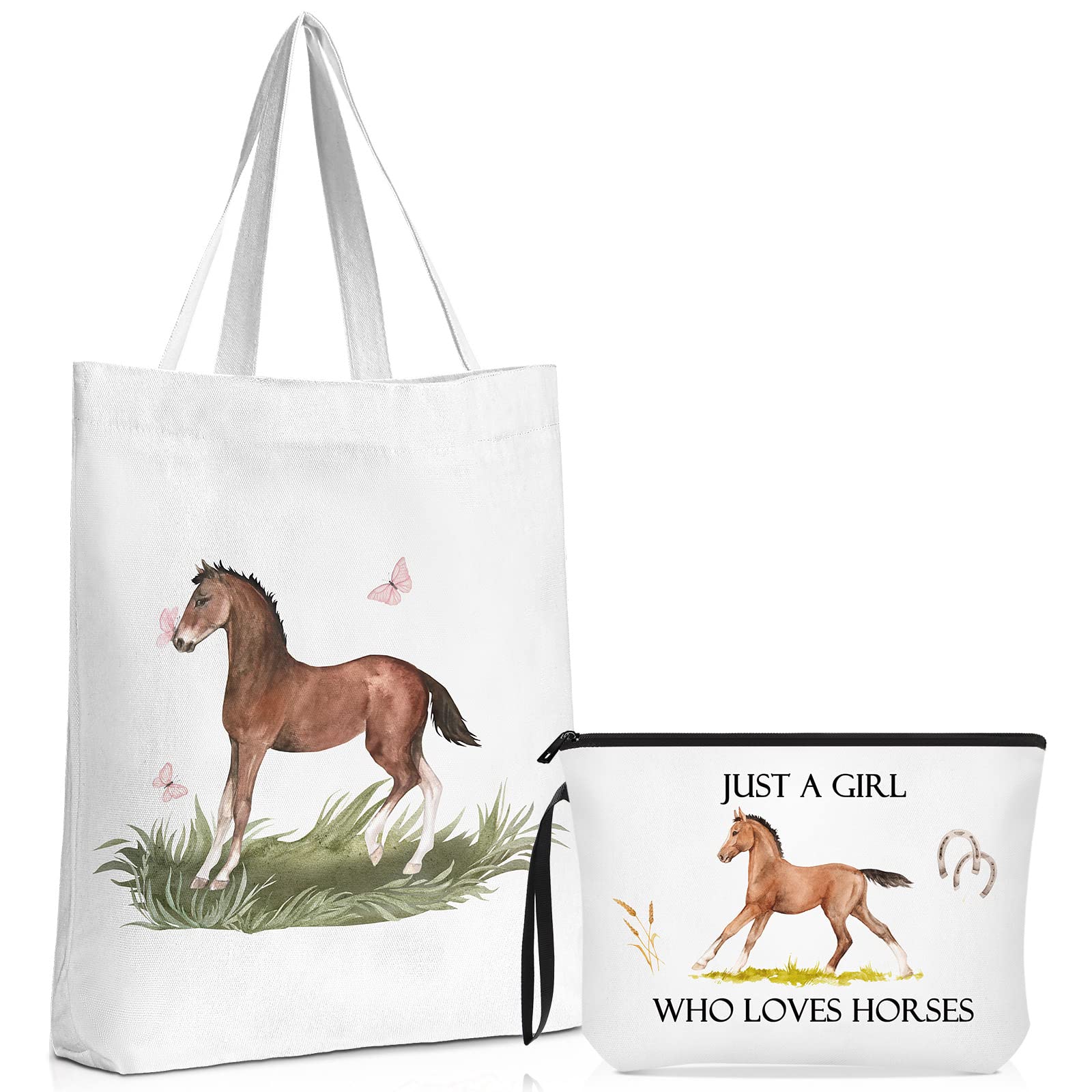 Sieral horse tote bag shown as a spacious travel companion for essentials.