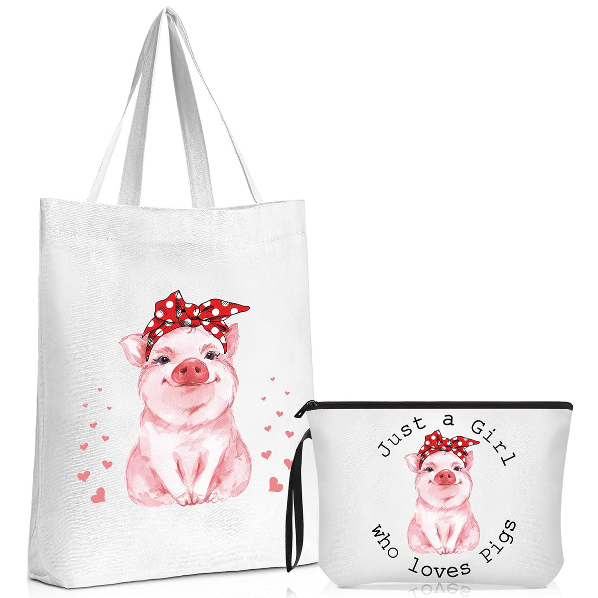 Sieral pig-canvas-tote-bag for stylish shopping and travel organization