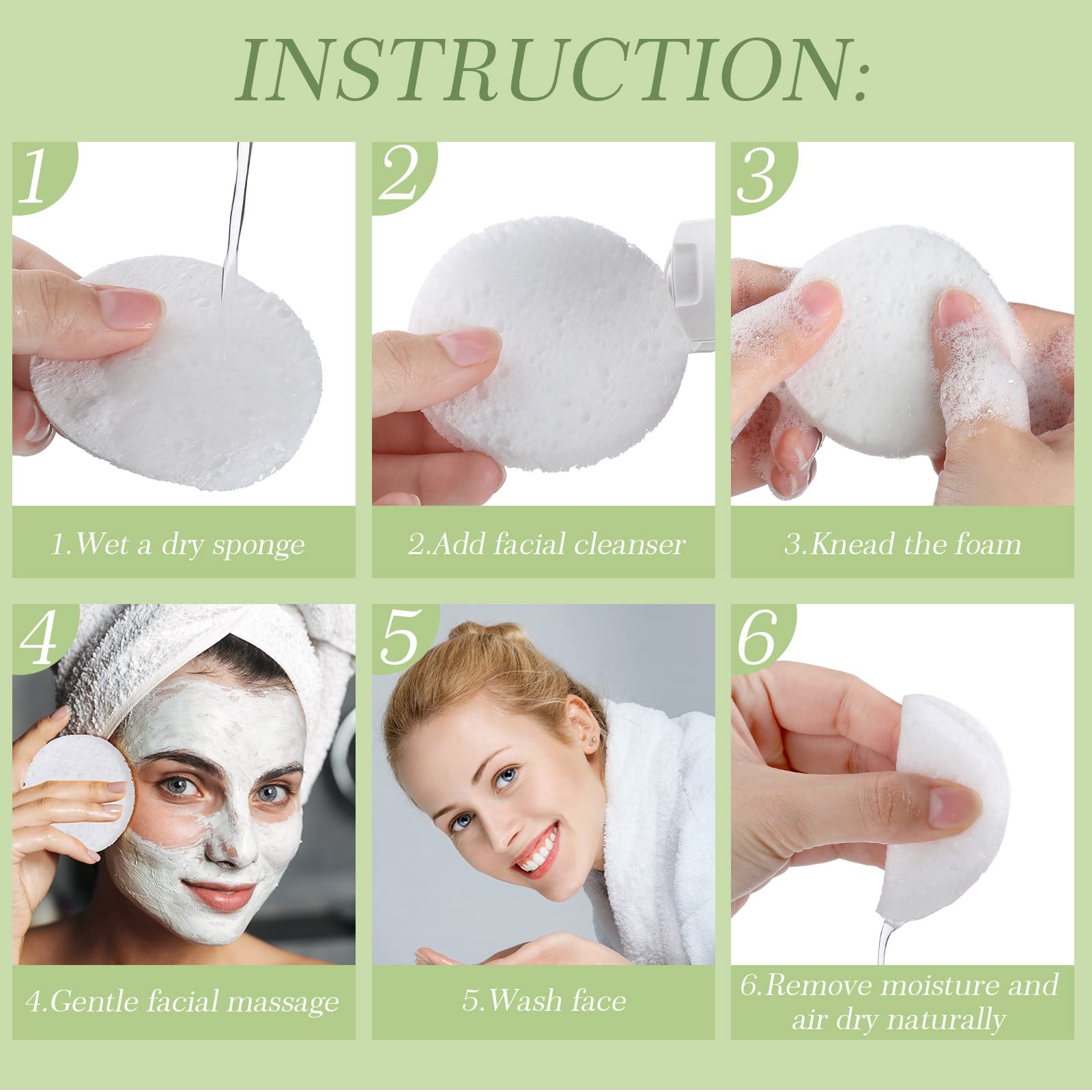 Sieral travel-friendly sponges pack fits in a makeup bag for on-the-go cleansing