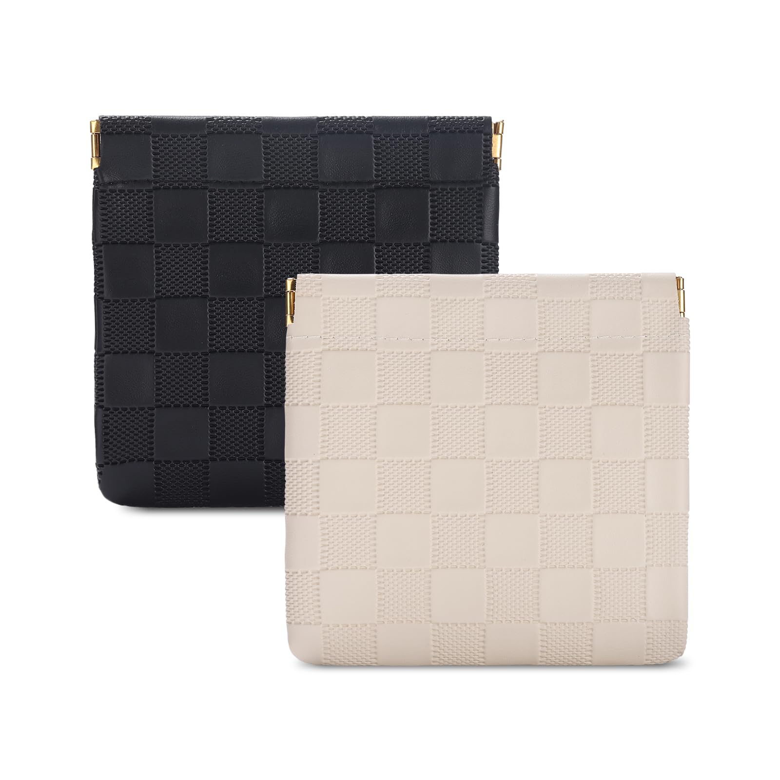 Sightor 2pcs makeup bag set in black and beige for purse organization.