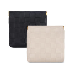 Sightor 2pcs makeup bag set in black and beige for purse organization.