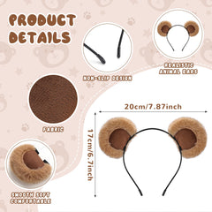 Sightor brown bear ears with movable ears for versatile cosplay poses