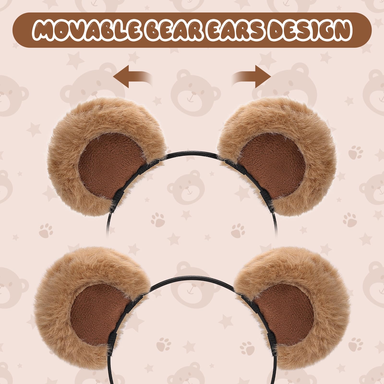 Sightor brown bear ears headband in soft plush for gentle wear