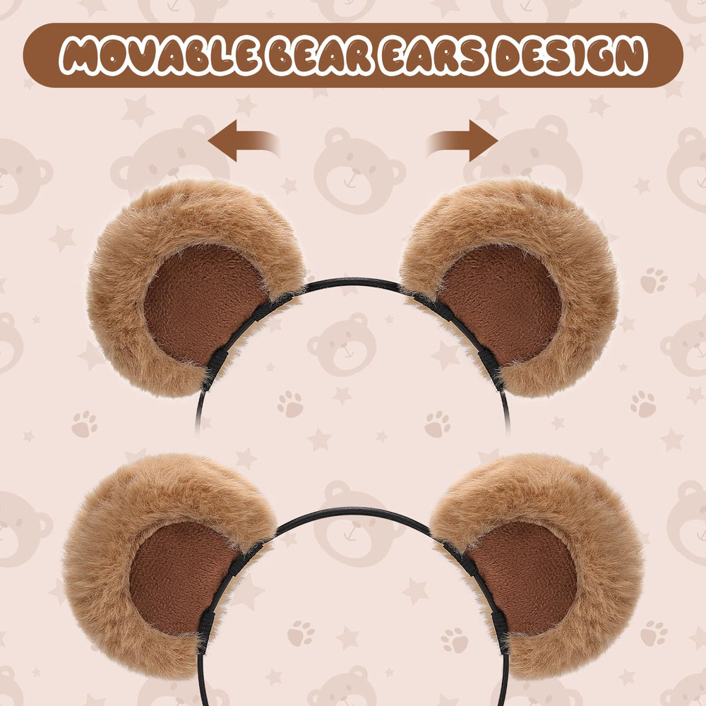 Sightor brown bear ears headband in soft plush for gentle wear