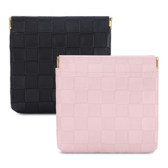 Sightor two-pcs small makeup bag set in black and pink for on-the-go organization