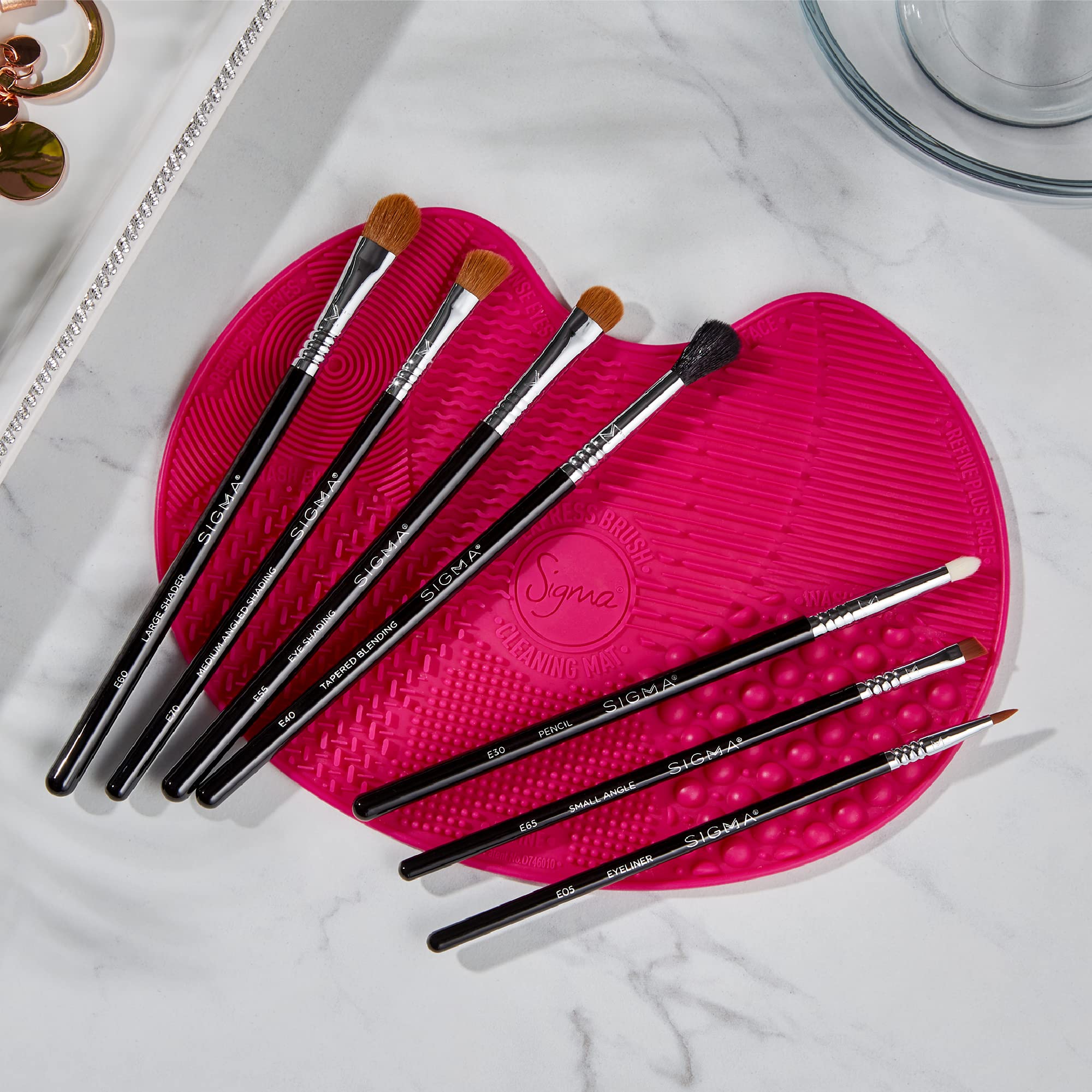 Sigma Beauty Basic Eye Brush Set E70 angled shading for controlled crease depth