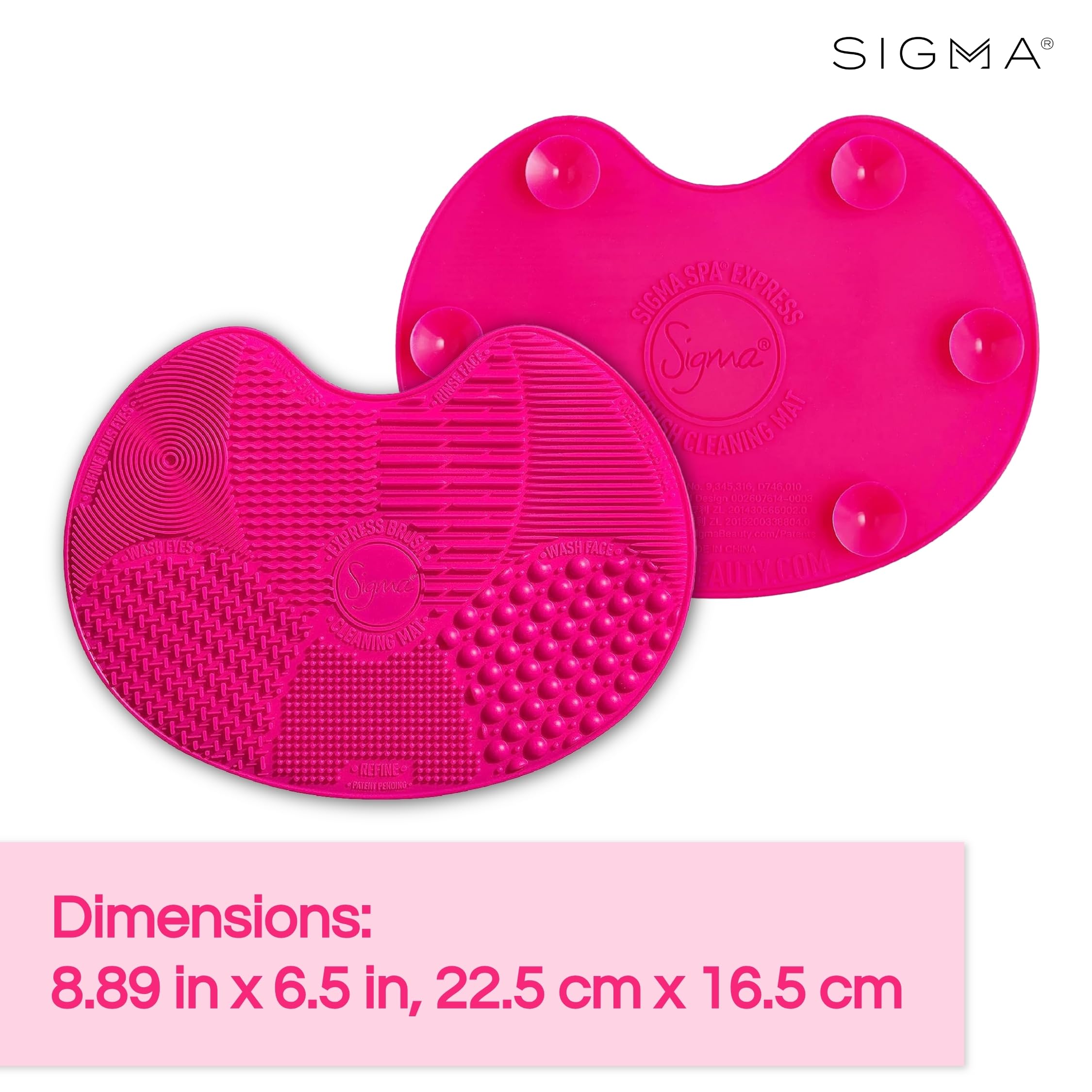 Sigma Beauty brush cleaner mat pink design helps keep bristles clean and soft over time.