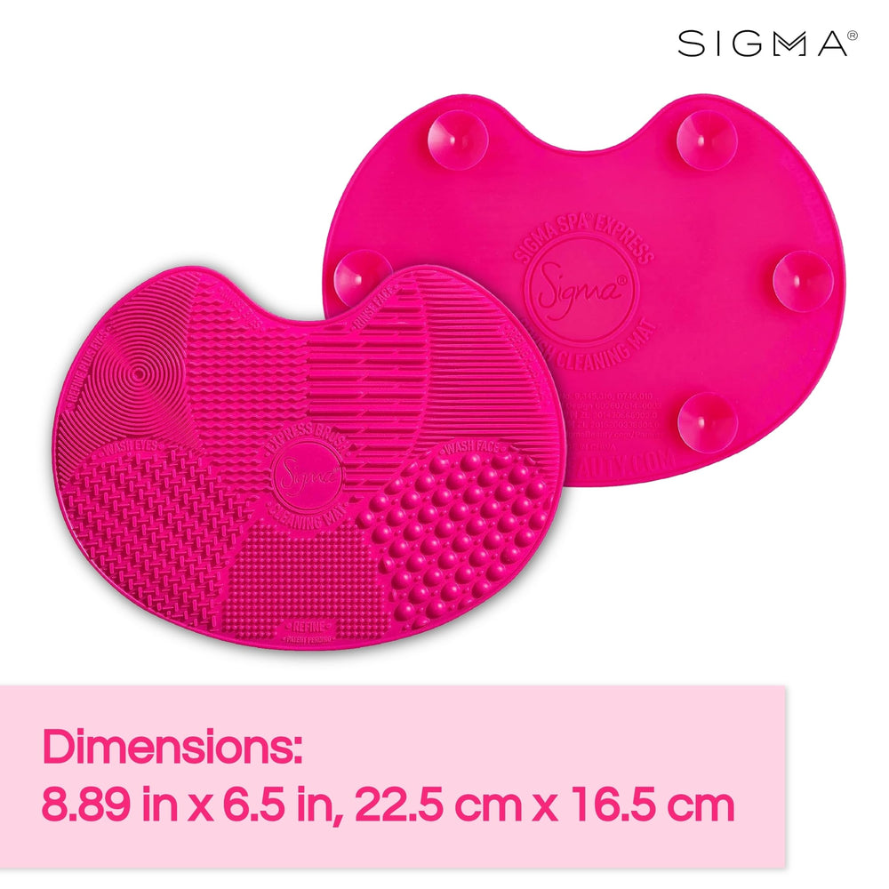 Sigma Beauty brush cleaner mat pink design helps keep bristles clean and soft over time.