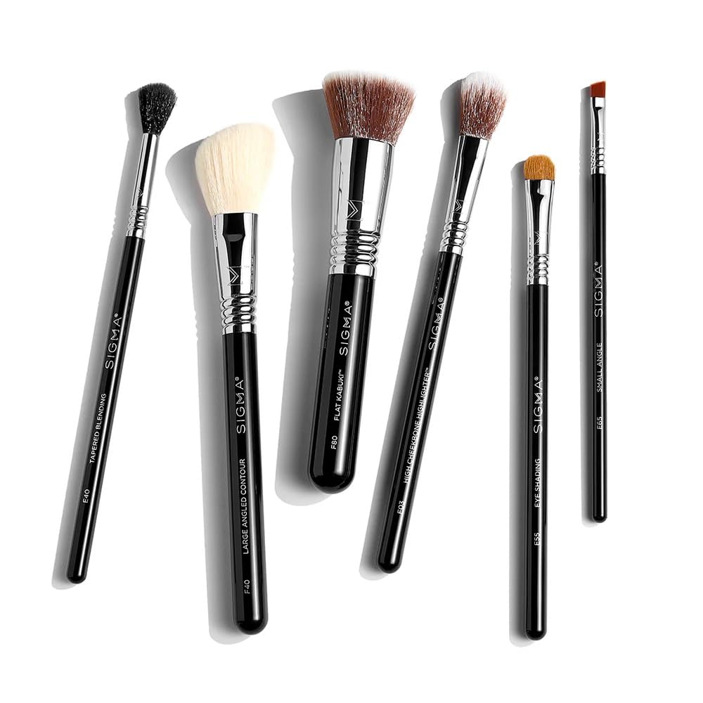 Sigma Beauty E55 upper lid blending in action demonstrates buildable, precise blending capability.