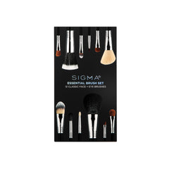 Sigma Beauty Essential brush set bristles close-up show soft synthetic fibers ideal for sensitive skin.