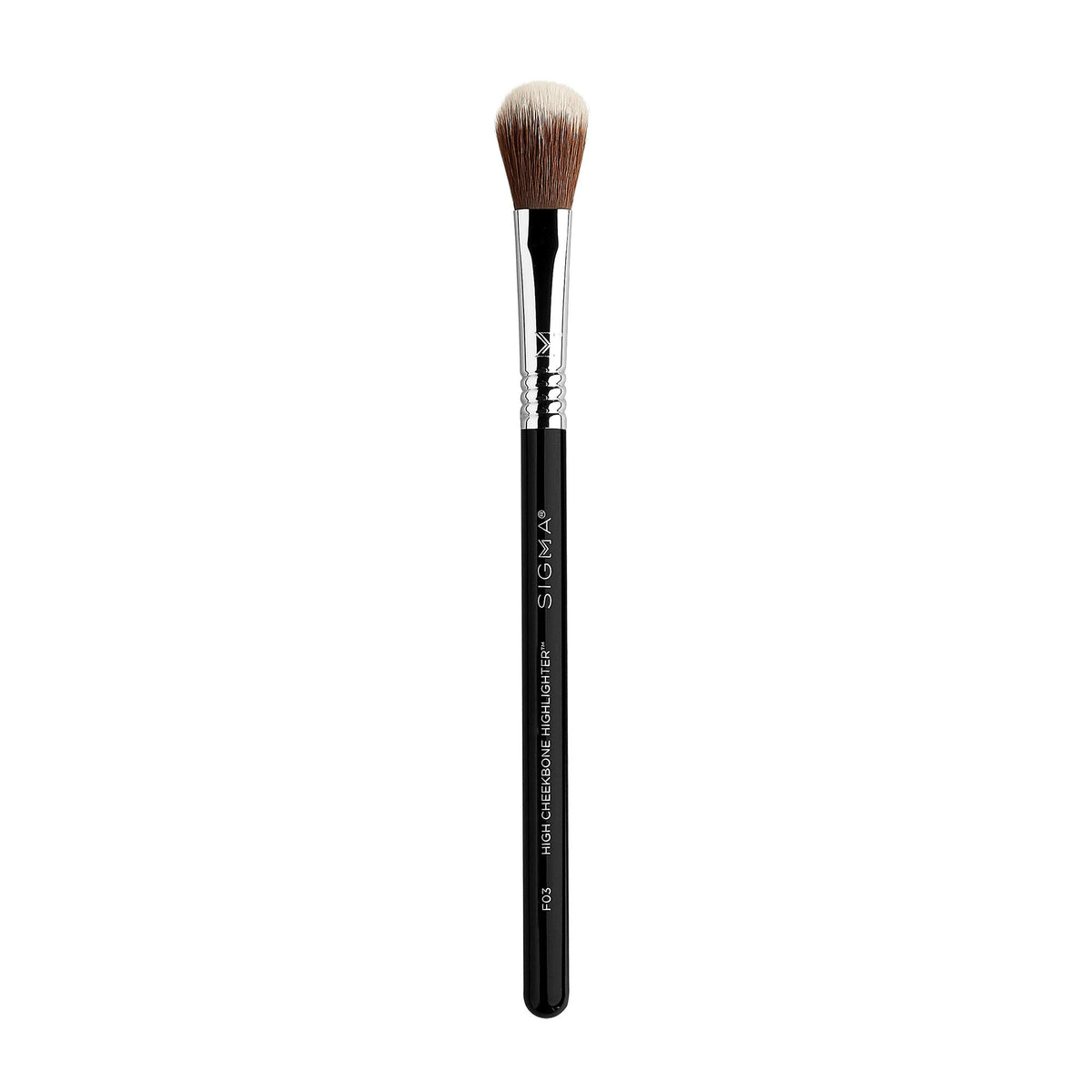 Sigma Beauty F03 brush closeup for precise highlighting and buffing.