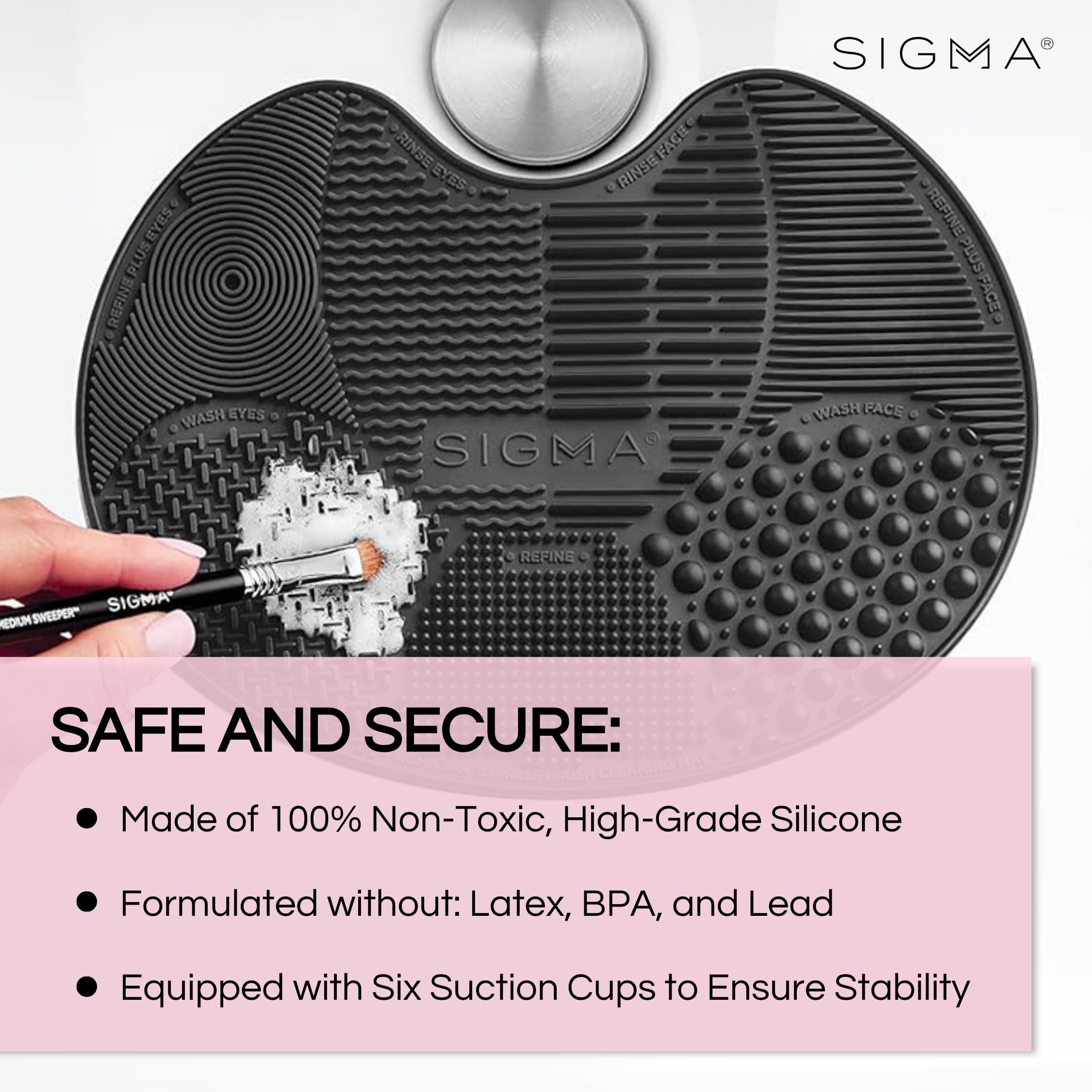 Clean brush fibers after using the Sigma Spa Express mat