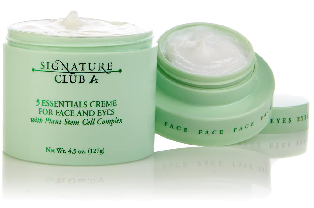 Signature Club A 5 Essentials Creme face jar closeup, hydration-friendly formula for glow.