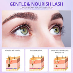 SIIEEC Lash Serum lashes closeup reveals rich, glossy strands.
