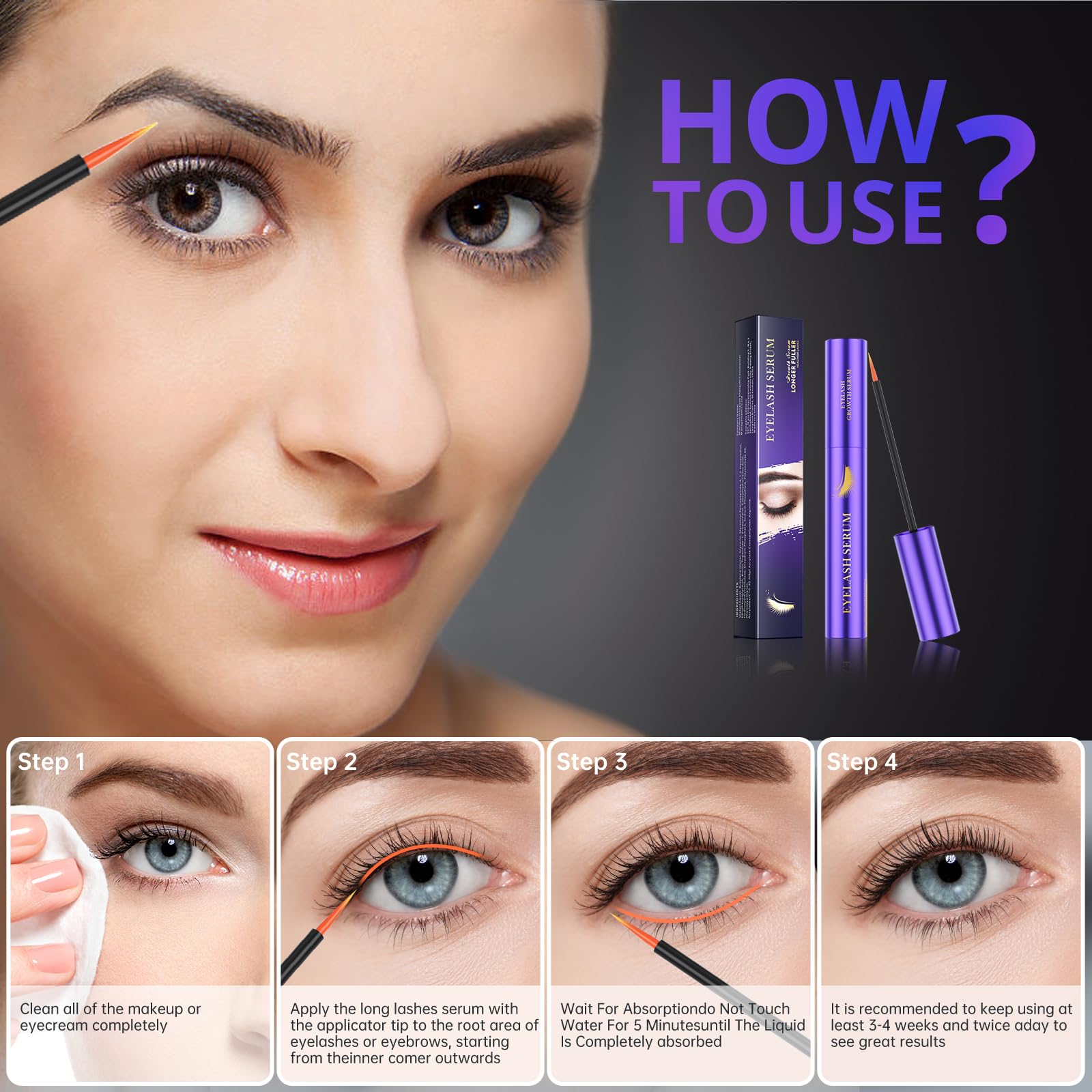 SIIEEC Lash Serum packaging on shelf communicates vegan, cruelty-free credentials.