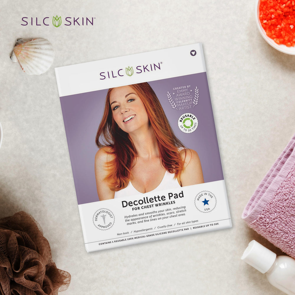 Silc Skin Decollette Pad closeup silicone highlights soft material that hugs the skin.