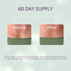 Silc Skin Decollette Pad on chest demonstrates comfortable reusable patch for overnight care.
