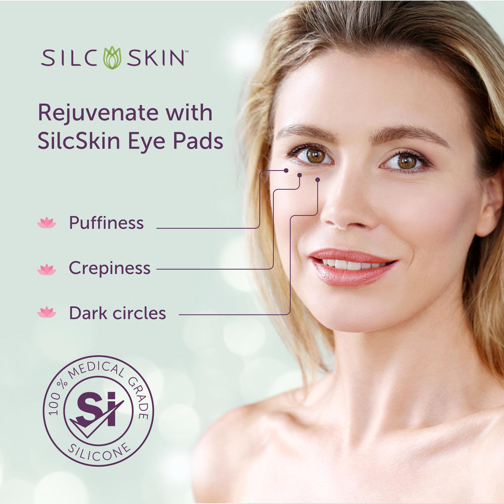 SilcSkin Eye Pads close-up reveals thin silicone material for skin-safe use.