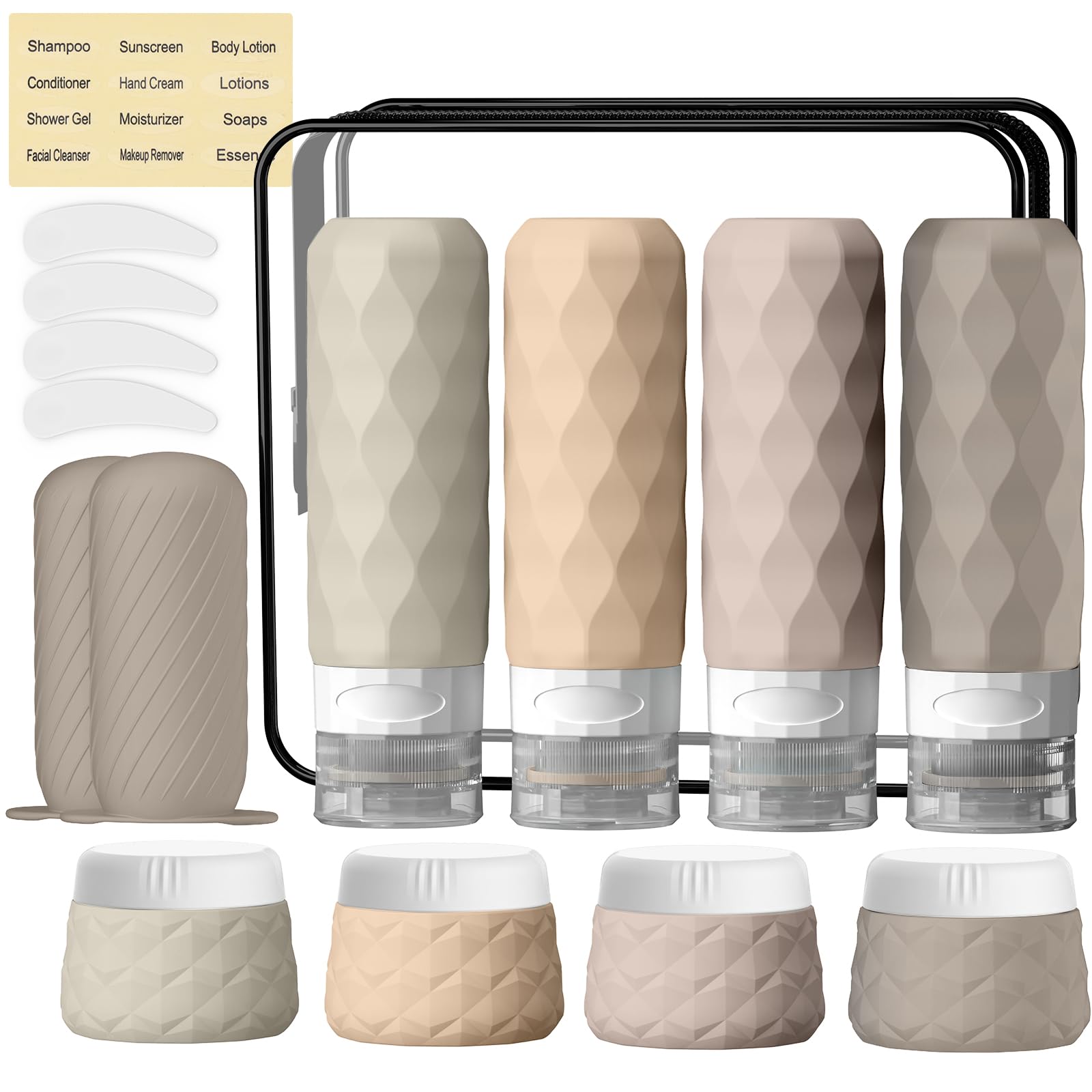 Silevoler travel bottles featuring organized liquids for on-the-go use