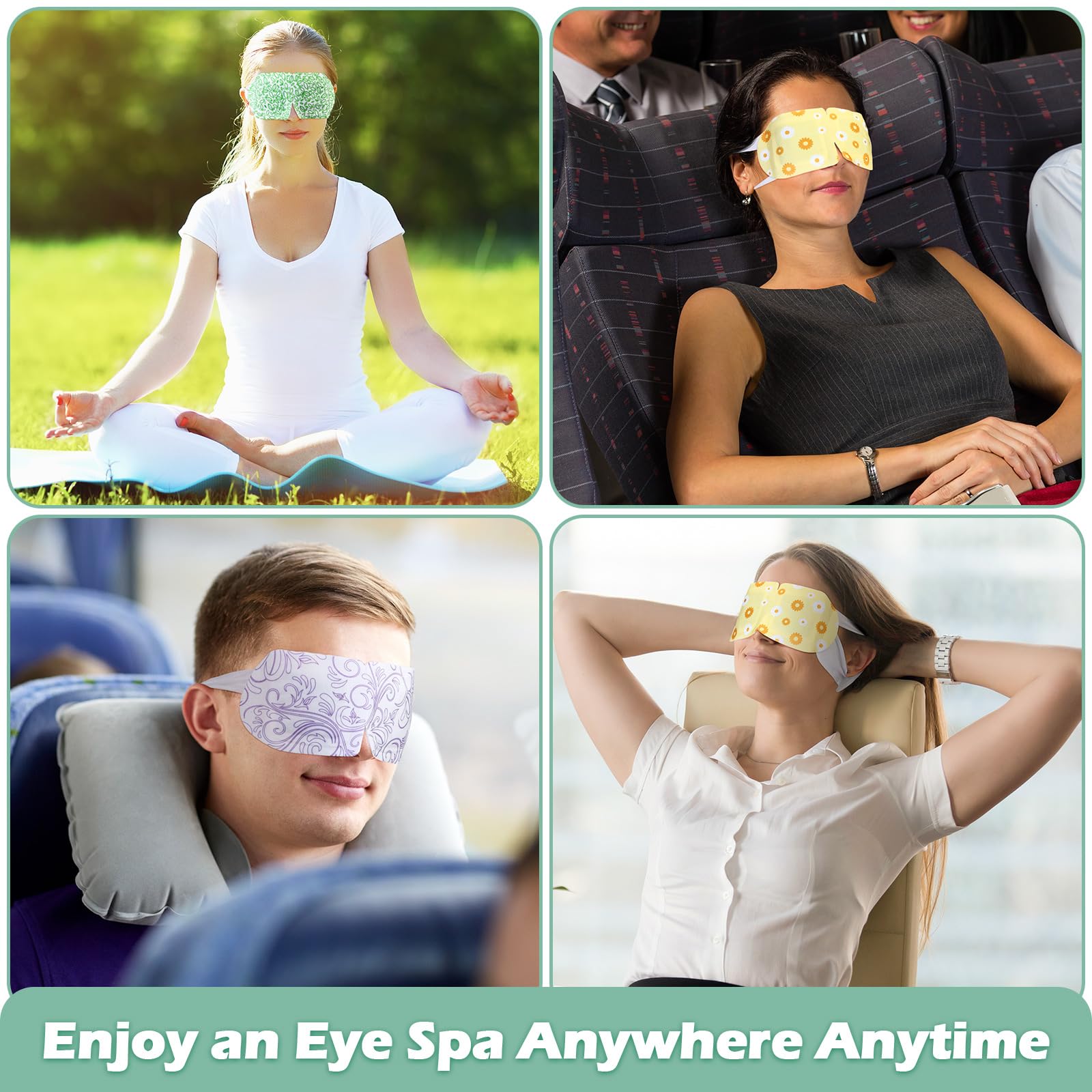 Silicherry steam eye mask packaging display showing 96 count bulk bundle