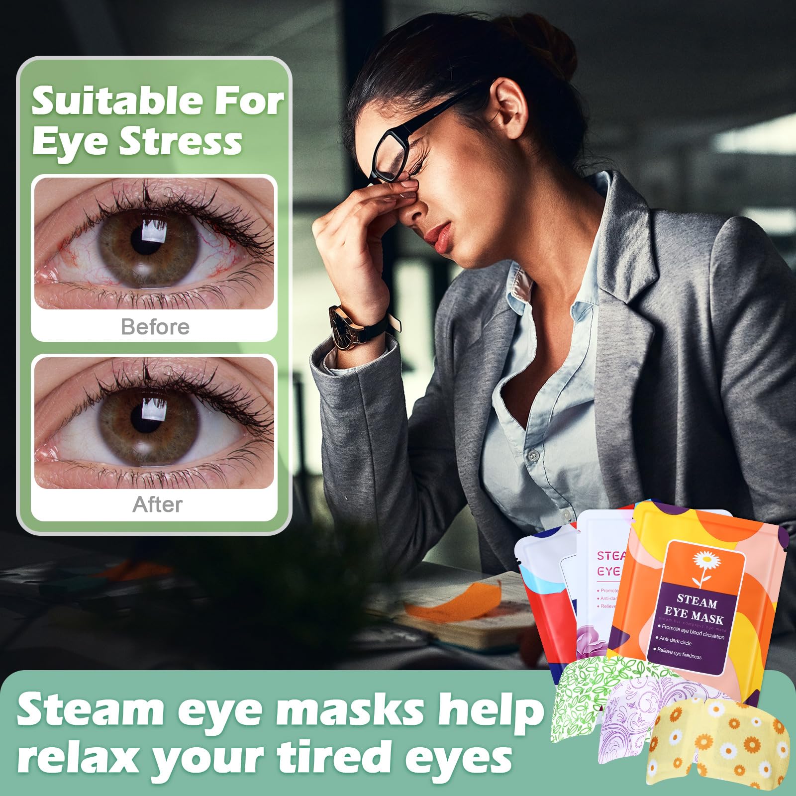 Silicherry steam eye mask travel bag scene highlights portable eye spa on the go