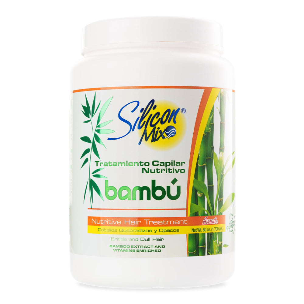 Silicon Mix Bambu Treatment bottle with nourishing formula for healthier-looking hair.