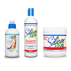 Silicon Mix combination set bundle pack for damaged hair with keratin, ceramides, and moisturization