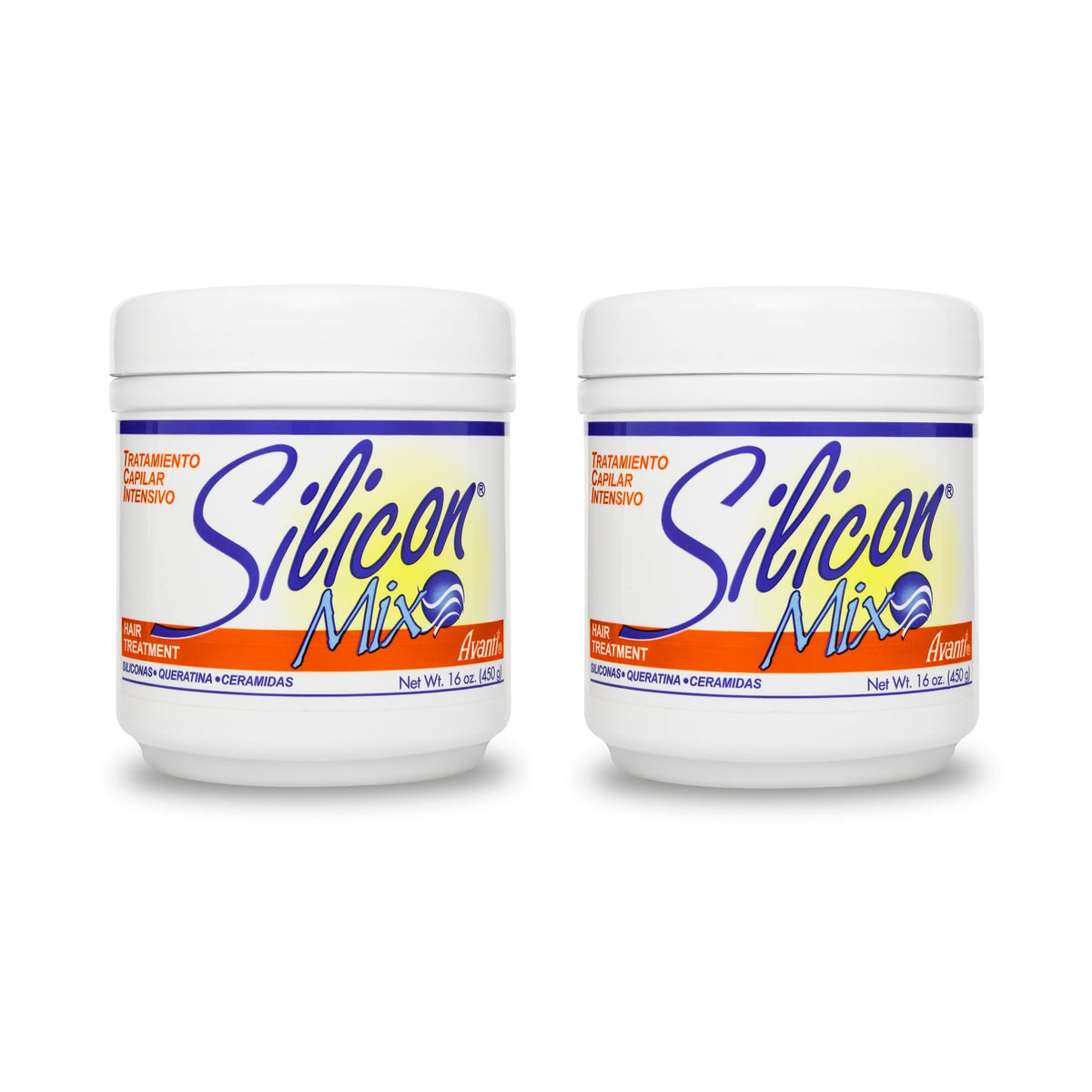 Silicon Mix Treatment 16oz bottle, 2-pack, boosts shine and improves manageability after washing.