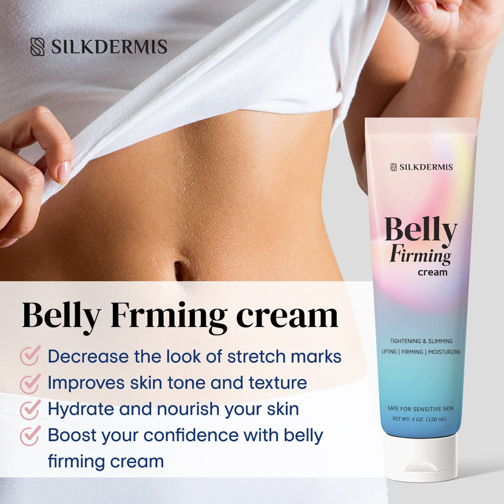 Close-up texture of SILKDERMIS B Firming Cream showing rich formula