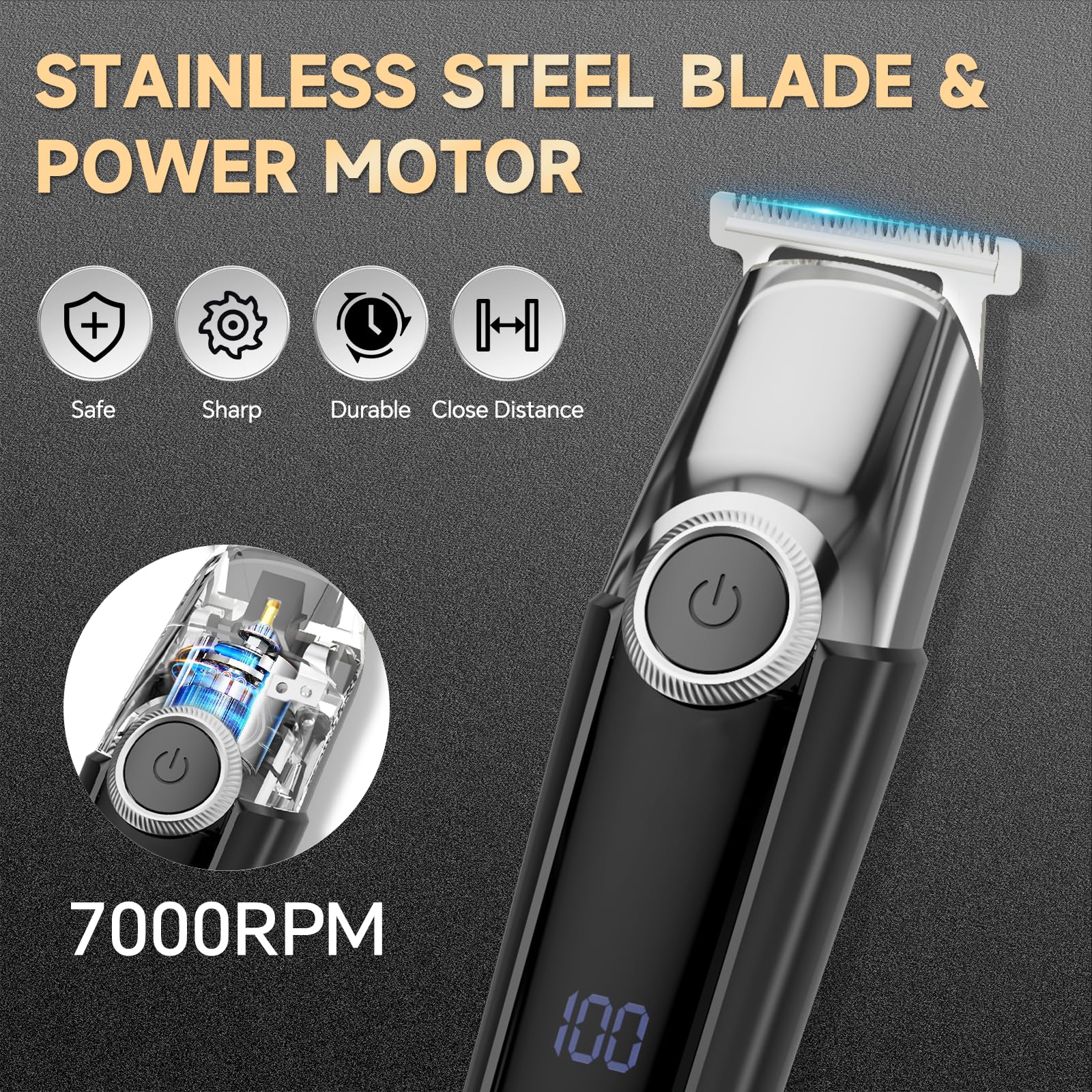 SilkGlow body-hair clipper for clean torso grooming and precision trimming.