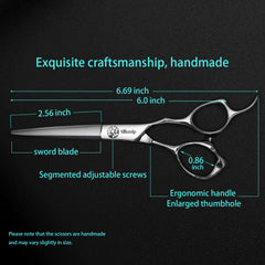 Silksnip barber shears ergonomic handles for comfortable, fatigue-free long sessions.