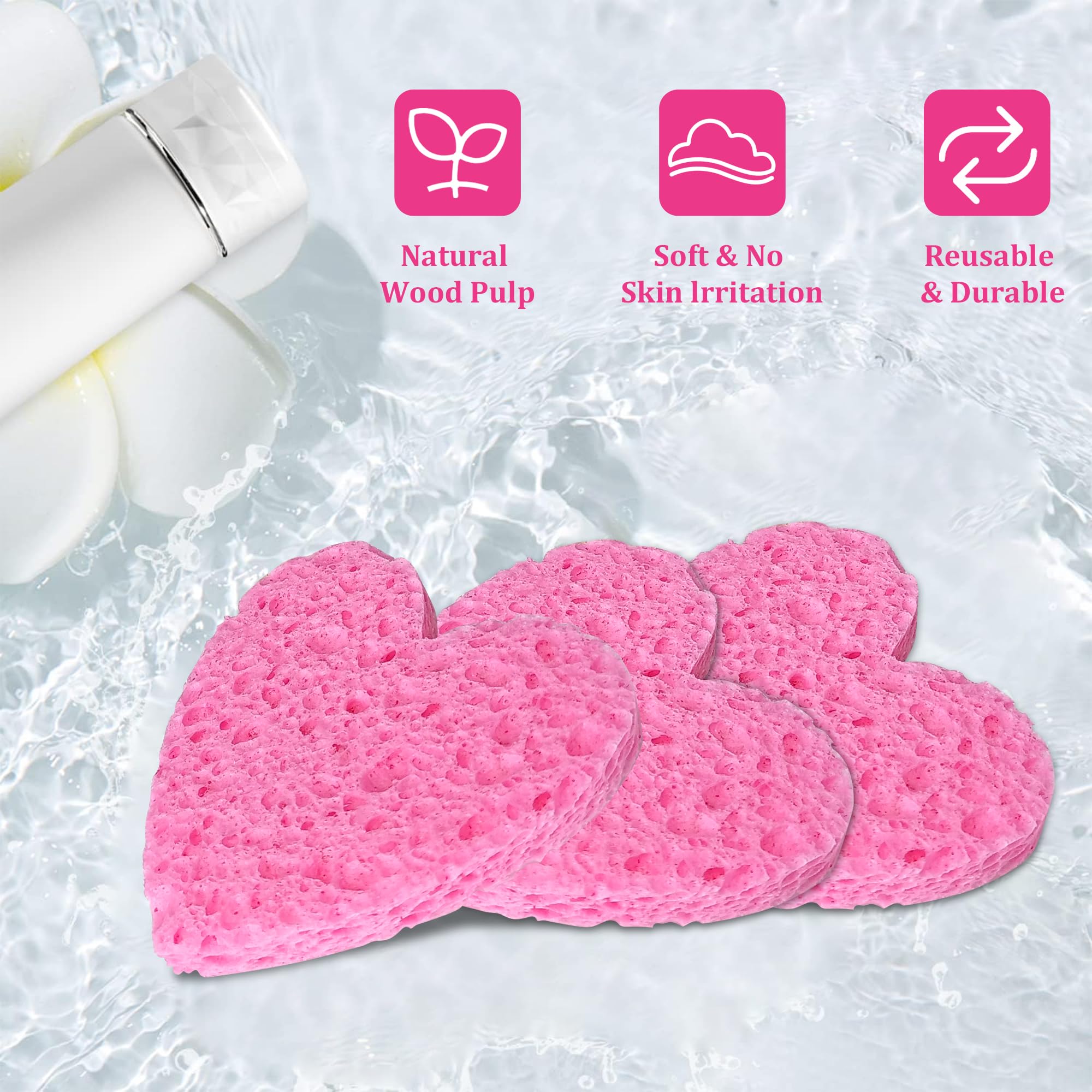 Silkyhose heart sponge for makeup removal and gentle skincare routine