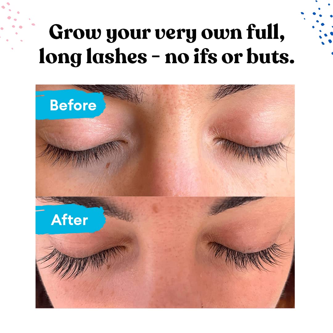 Silly George applicator brush applying serum to lashes for easier daily use.