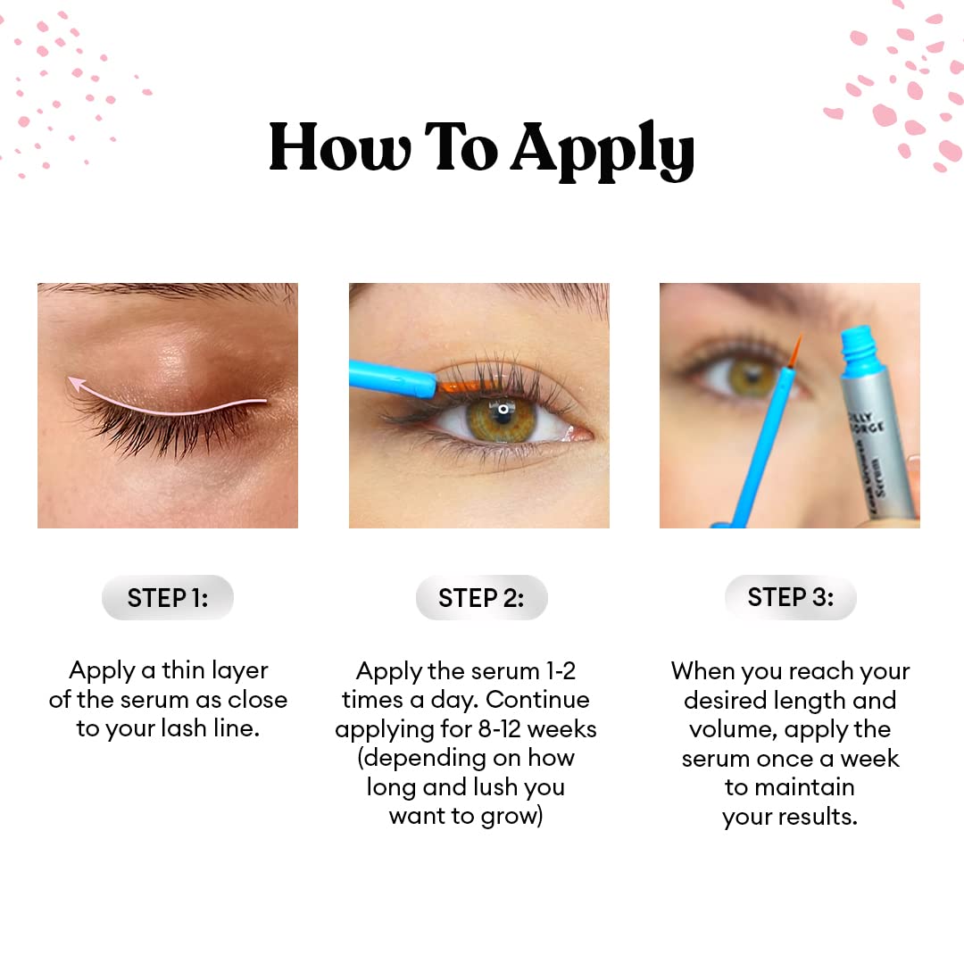 Silly George lash closeup highlights smooth, silky lashes after serum.