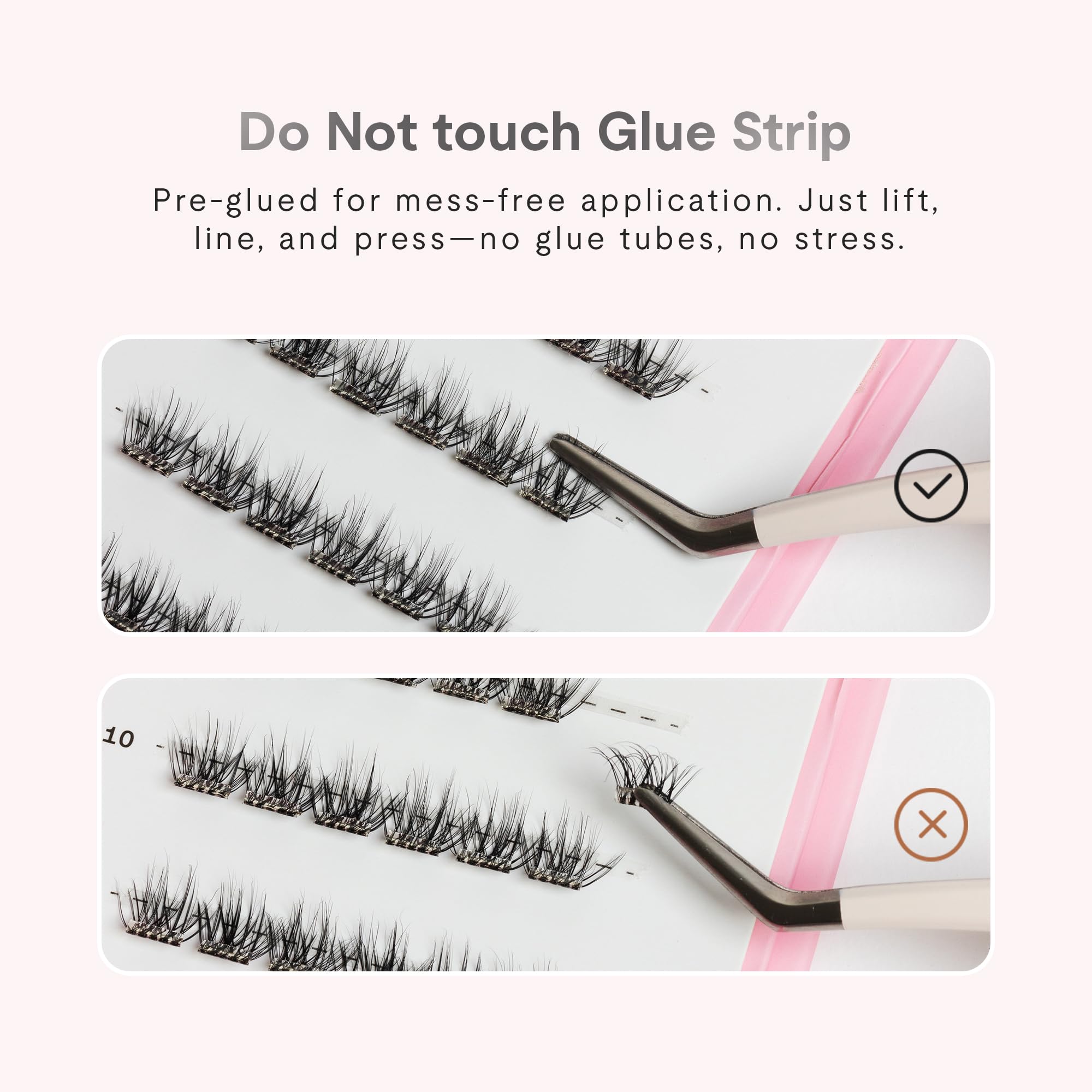 Silly George Pop-On Lashes 24 clusters in pack highlight lightweight barely-there feel