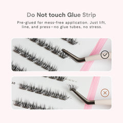 Silly George Pop-On Lashes 24 clusters in pack highlight lightweight barely-there feel
