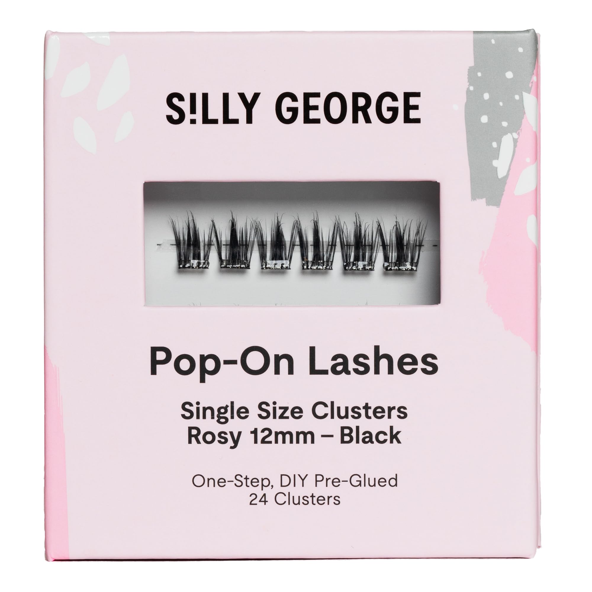 Silly George Pop-On Lashes 24 clusters pack close-up for natural lash enhancement