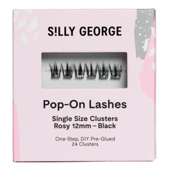Silly George Pop-On Lashes 24 clusters pack close-up for natural lash enhancement