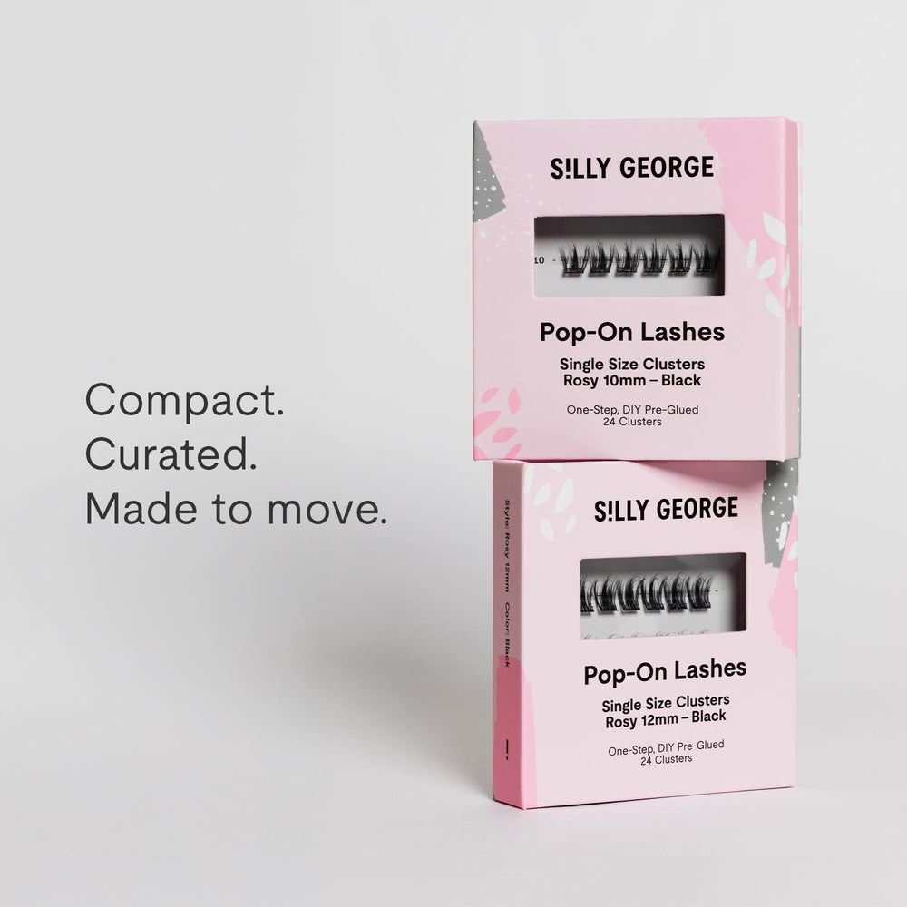 Silly George Pop-On Lashes application step lift align press demonstrates easy DIY application