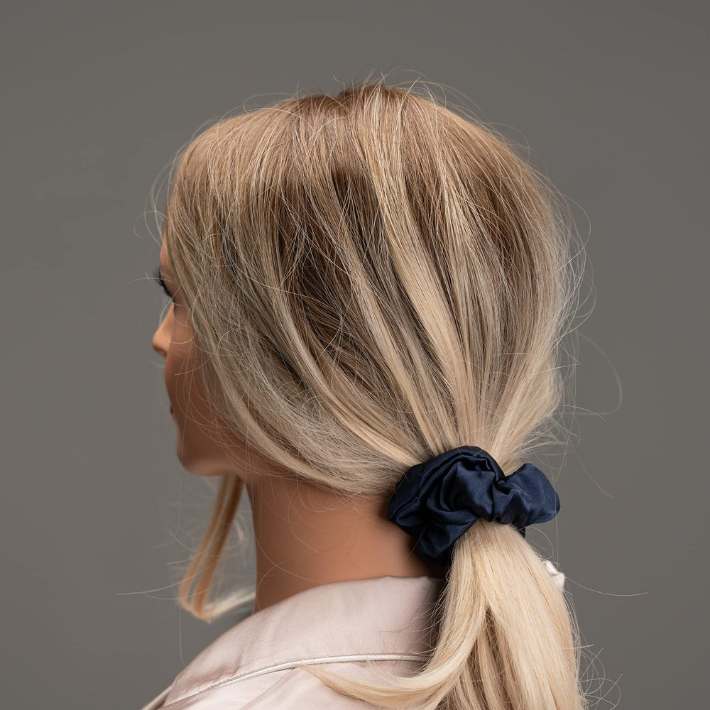 Silmer Silk Scrunchies elastic band detail demonstrates secure, gentle hold.