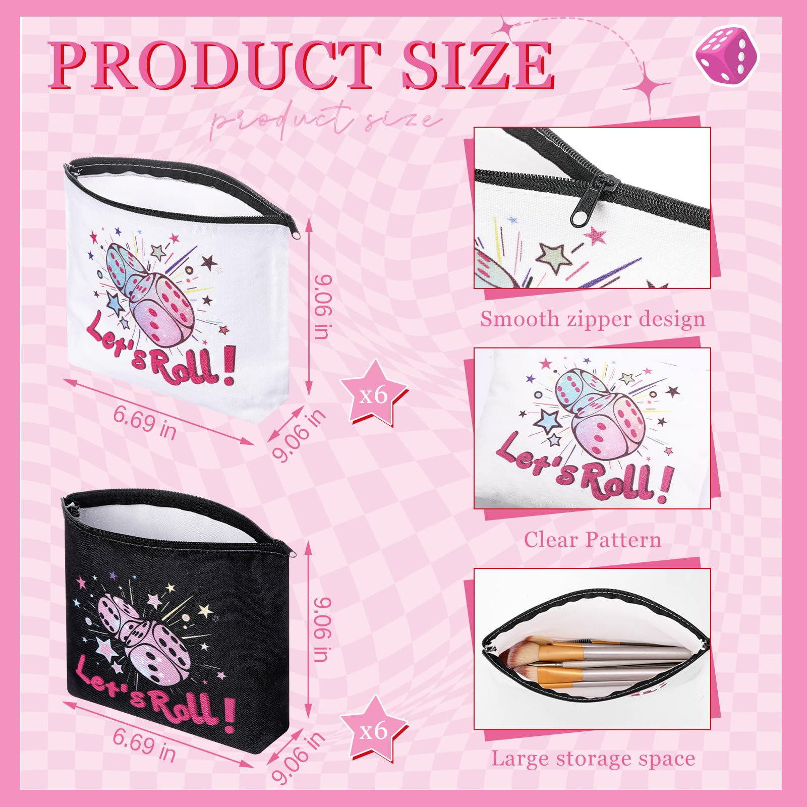 SilTriangle Lets Roll dice game pouches perfect for travel and bunco night essentials.