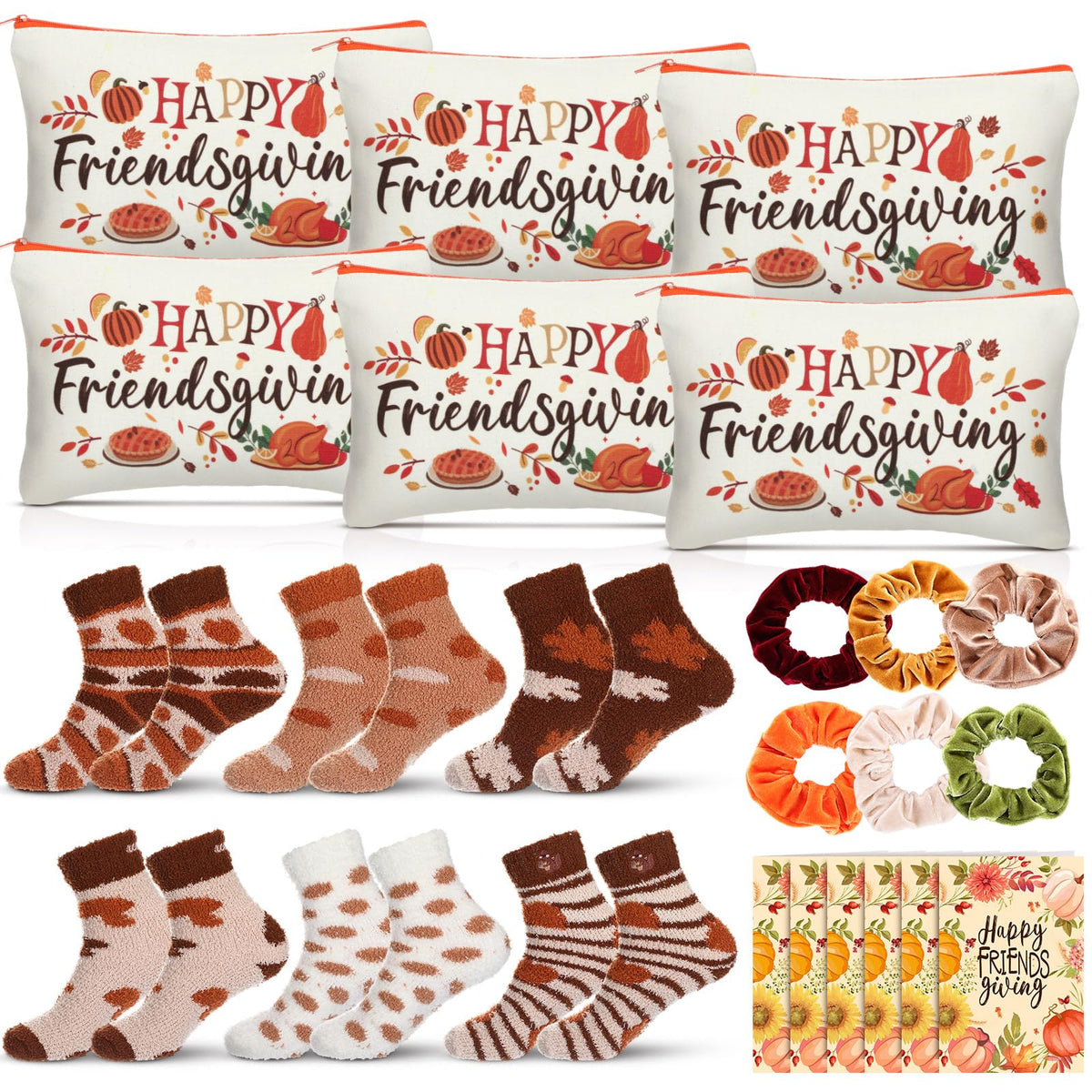 SilTriangle happy friendsgiving makeup bags offering festive cosmetic storage and gifts